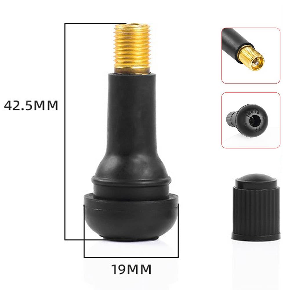 CHANJIF Tubeless Valve Set of 8 Black TR413 Easy Installation