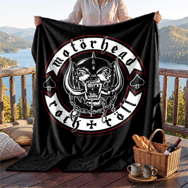 Теплое фланелевое одеяло с узором Motorhead, легкое и удобное покрывало для кровати, дивана