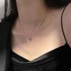Korean Version Of Simple Temperament Square Circle Geometric Interlocking Double Ring Diamond Diamond Short Necklace Collarbone Chain Gift Woman
