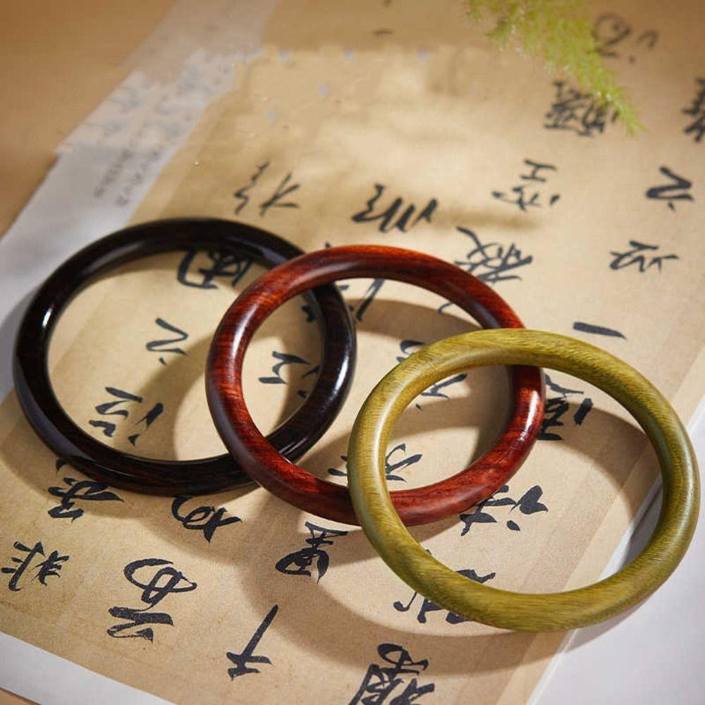 Classic Wood Bangle Retro Ethnic Style Bangle Unique Natural Sandalwood Bangle Party