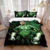 3pcs Green Lantern Ring Cover Set,Soft Comfortable Duvet Cover,Guest Room (1*Duvet Cover + 2*Pillowcases, Without Core) yy251024084
