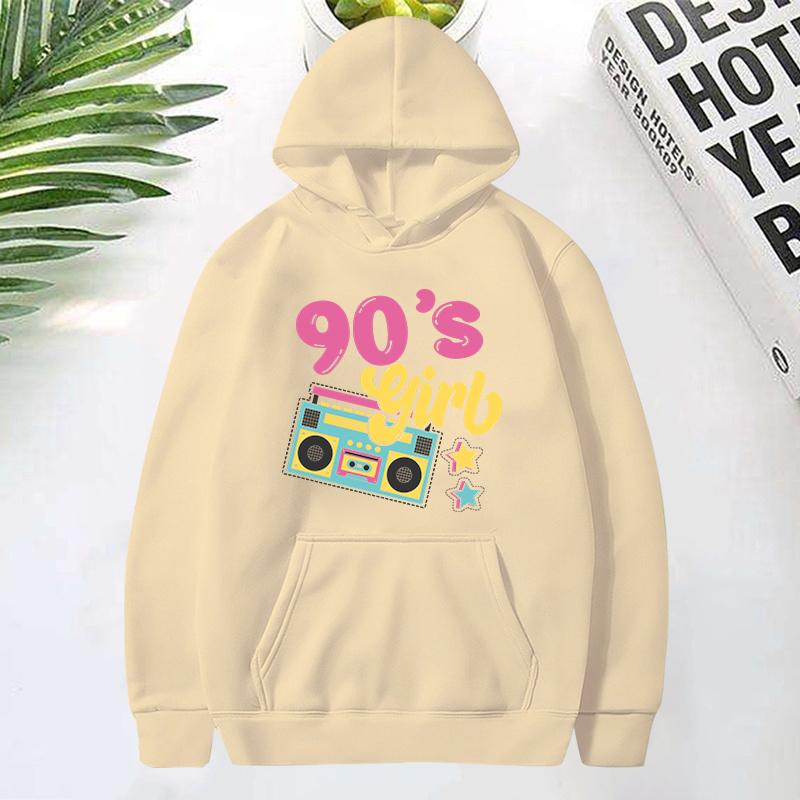 Funny 90'S Girls Printed Hoodie Fashion Women Long Sleeves Autumn Winter Casual Pullover Tops 90'S Girls Female Sweatshirt