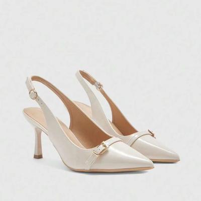 Классические босоножки с ремешком на щиколотке, женские шлепанцы, повседневные туфли на тонком высоком каблуке, женские однотонные слипоны с острым носком, летние сандалии, большой размер