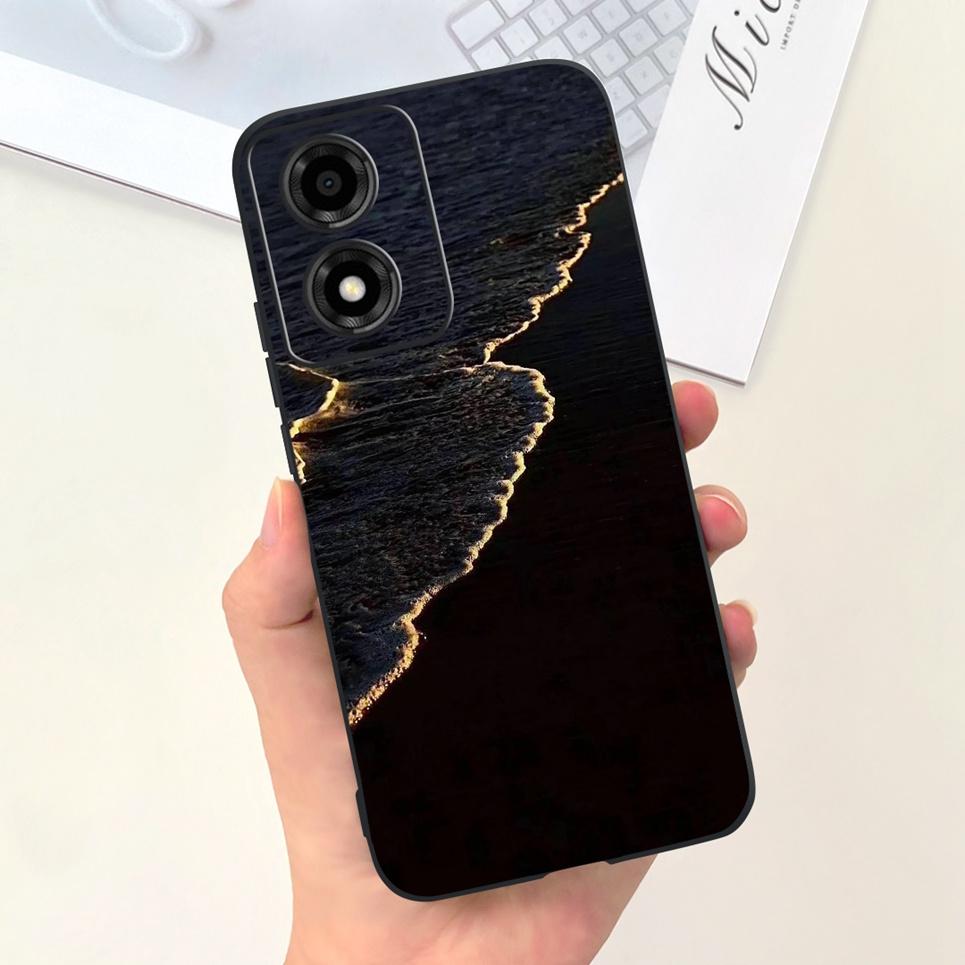 For Moto E14 Motorola Funda Case Cool Cartoon Luxury Painting Phone Case On Motorola E14 4G 6.56" Back Cover Soft Black Silicome