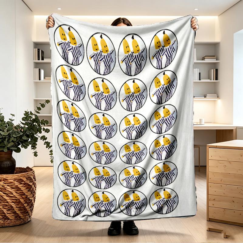 Bananas in Pyjamas Print Blanket - Soft & Comfortable, for Bedroom, Travel, Sofa, Home Decoration - Birthday Christmas Gift for Friend