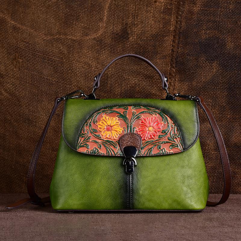 Johnature Женская сумка из натуральной кожи в стиле ретро, ​​роскошная сумка для отдыха, сумки на плечо и через плечо из воловьей кожи