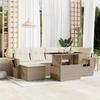 VidaXL Garden Furniture Set with Cushions 7 Pcs Beige Woven Resin, Outdoor Sofa Set, Garden Lounge, Set 3268048