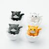 Forres White Egg Cat Mini Figure 4P Set,Korean Car Acc