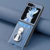 Walley Card Ring Holder кожаный чехол для телефона Samsung Z Flip 6 5 4 3 5G Многофункциональное кольцо-подставка Защитная задняя крышка Z Flip6 Flip5 Flip4 Flip3