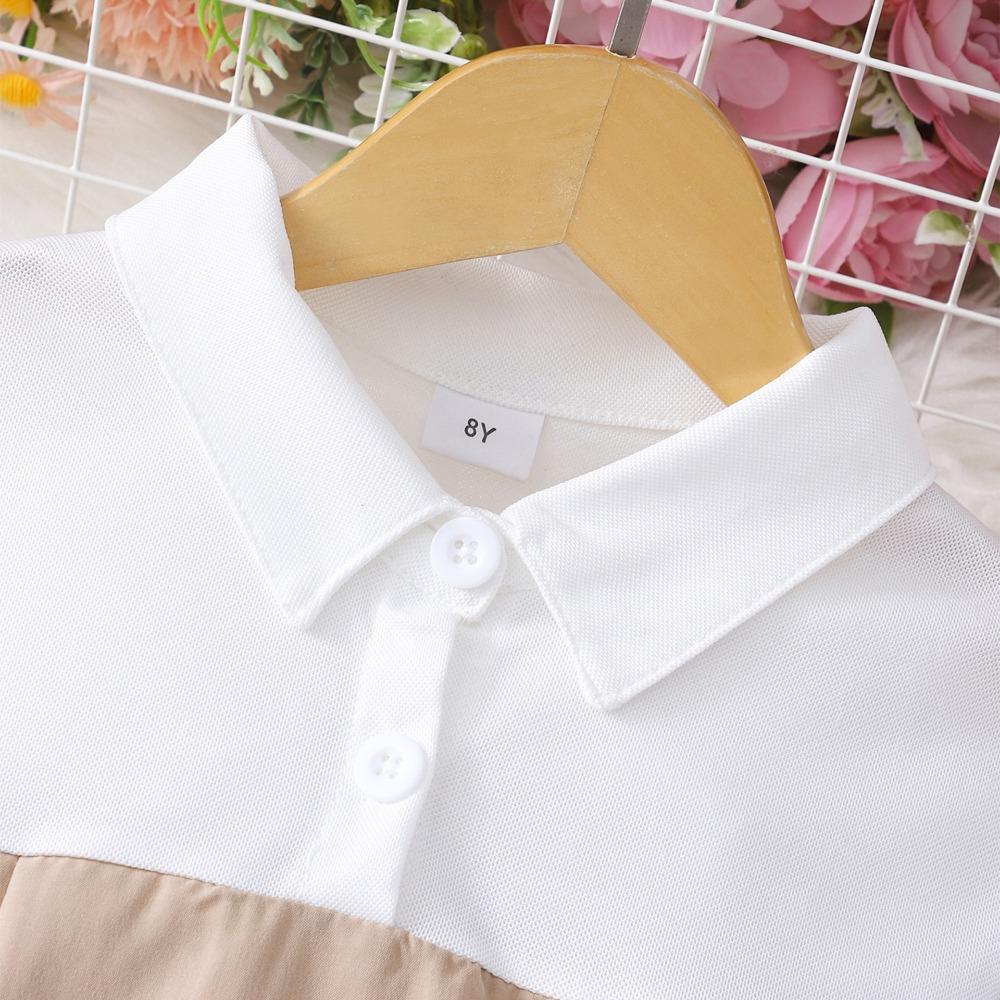 Платье с длинным рукавом для девочек 8-12 лет, осенне-зимнее, пэчворк, модное, контрастных цветов, минималистичное