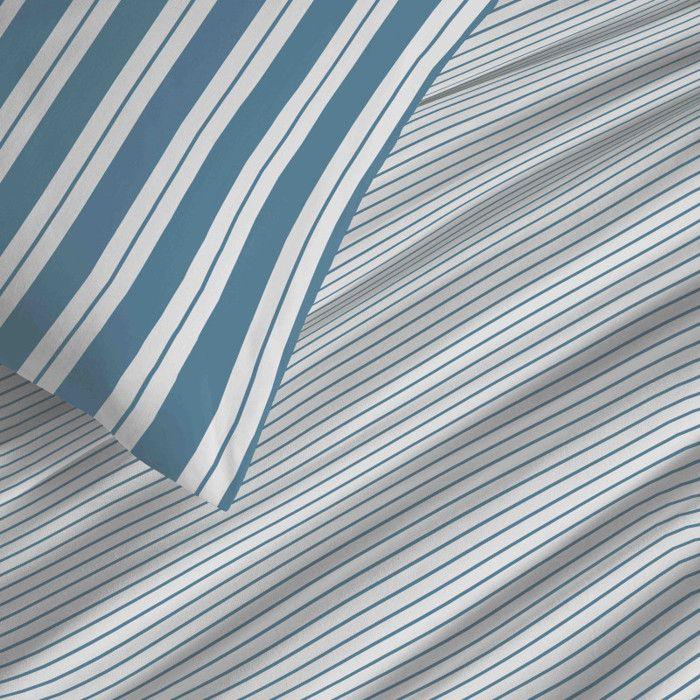 Pack complet housse de couette réversible "Vanessa" 6 pièces pour lit 160 x 200 Florence Denim