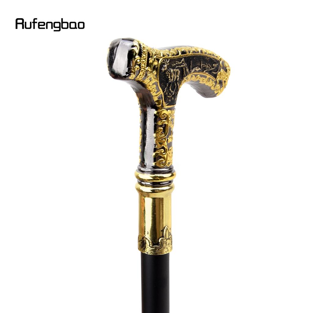 Gold Black Luxury Deer Handle Walking Cane Fashion Decorative Walking Stick Gentleman Elegant Cosplay Cane Knob Crosier 90cm