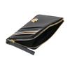 Tory Burch Robinson Деталь Color Block Кожаный кейс для карт с текстурой 'pebble' Женские аксессуары Черный 165006-001