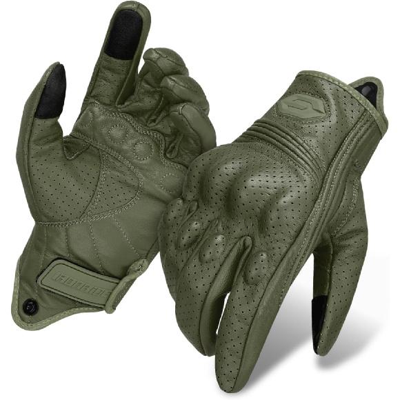 Leather Motorcycle Gloves Touchscreen for Men&Women | Breathable,Full Finger with Knuckle Protection Riding Gear for Dirt Bike Motocross Motorbike