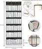 Black 24-Grid Large-Capacity Mesh Over-the-Door Storage Hanging Bag