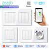 BSEED Умные выключатели для жалюзи с Wi-Fi, механические кнопки, управление через приложение, плюс обычная розетка EU с подсветкой, быстрая зарядка USB Type-C