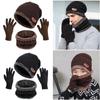 Mens Girl Knitted Winter Warm Neck Warmer Beanie Hat Hat Scarf Gloves Set And Neck Scarf