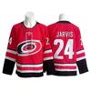 Mens Vintage NHL Hockey Jersey Custom Embroidered 37 Hurricanes Team Ice Practice Shirt Cotton Blend