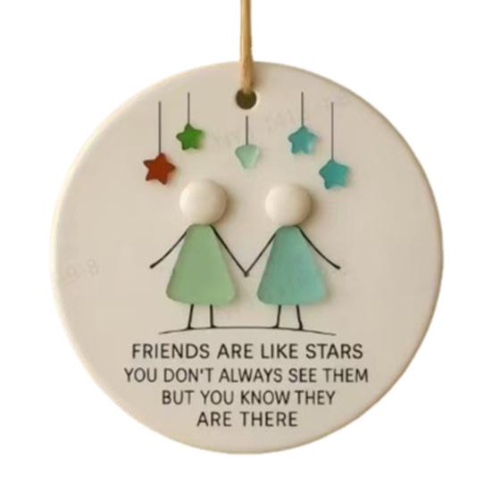 Sea Glass Art Christmas Ornament Handmade Sea Glass Bird/Tree/Turtle/Hot Air Balloon Hanging Ornaments for Xmas Tree Holiday Home Party Decor