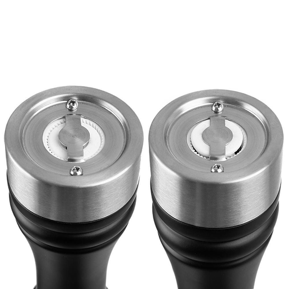 Black wooden pepper and salt mill 21.5 cm