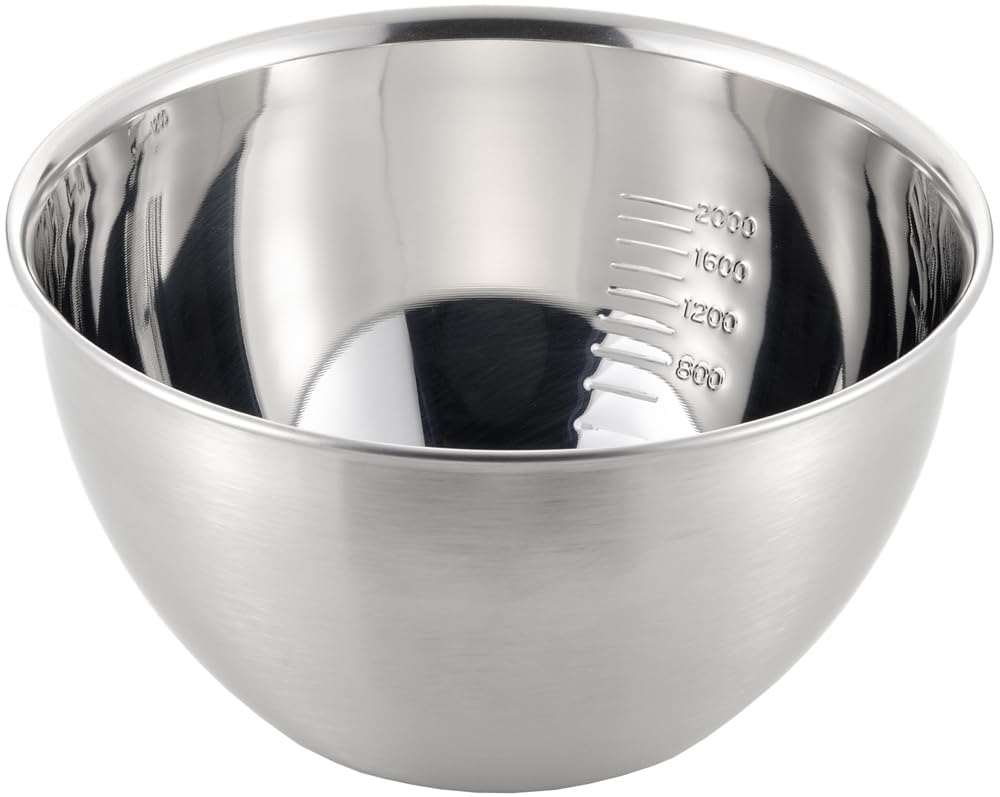 Yoshikawa with measuring perfectly Made in Japan SJ1395 Bowl, Silver, 22cm, marks, fitting, (Tsubame-Sanjo),