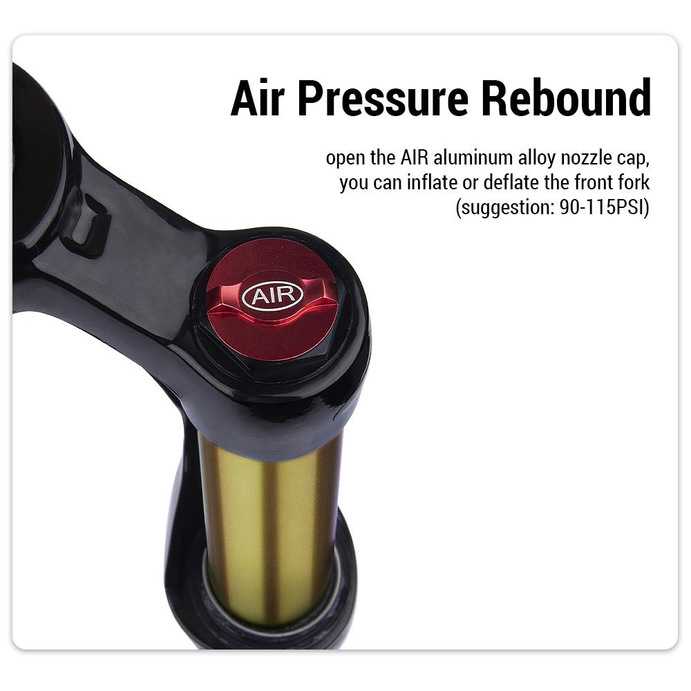 Воздушная передняя вилка для горного велосипеда Сверхлегкая 29 дюймов/27,5 дюймов/26 дюймов с дистанционным управлением из магниевого сплава