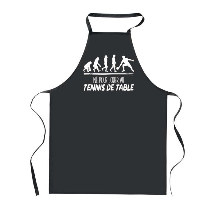 Tablier de cuisine - PLANETEE - Impression Bretonne - Noir - 90x60 cm - Polyester, lien réglable