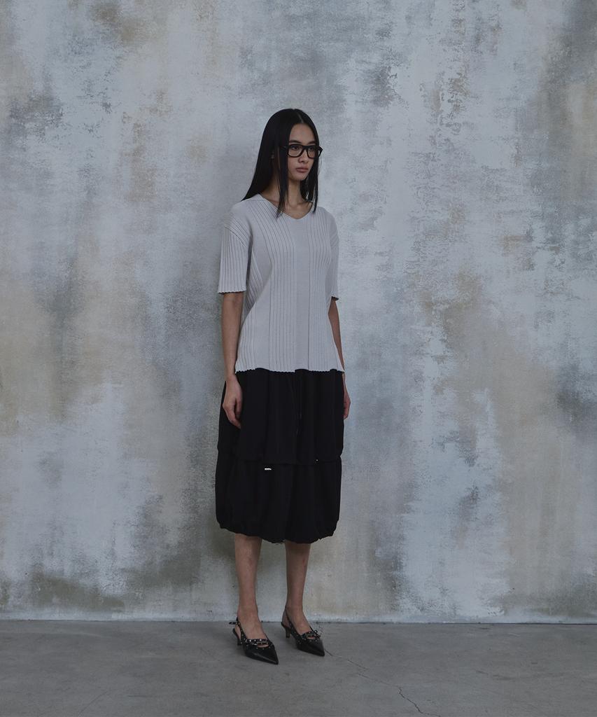 PARADIGMFILM [Ep.02] Fold-In Collar V-Neck Knit (Light Gray)