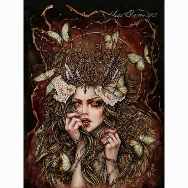 Vampire Gothic Girl Diamond Mosaic 5D DIY Diamond Embroidery Dark Woman Art Cross Stitch Kits Crystal Full Drill Crafts Decor