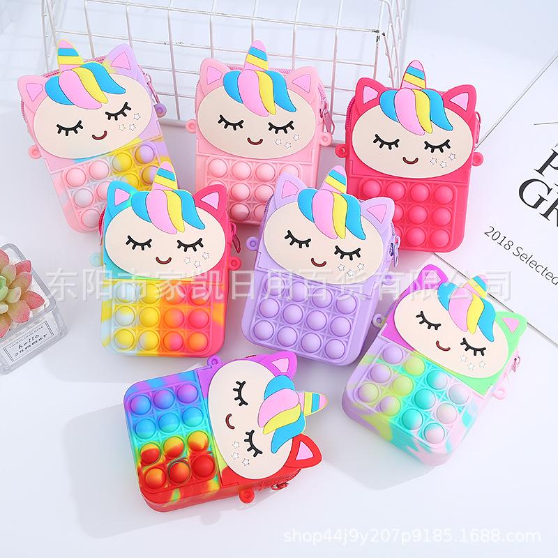 Новая сумка-пузырь для девочек, кошелек принцессы, мягкая силиконовая сумка через плечо, детский рюкзак с милым котом, игрушки для снятия стресса, сумка на плечо