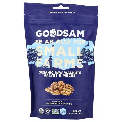 GoodSam PBC, Органические сырые грецкие орехи, Половинки и кусочки, 8 унций (227 г)