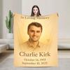 Charlie Kirk And Juses Throw Blanket Soft Cozy Graphic Blanket  For Living Room Travel Office Flannel Bedspread Bed Cover
