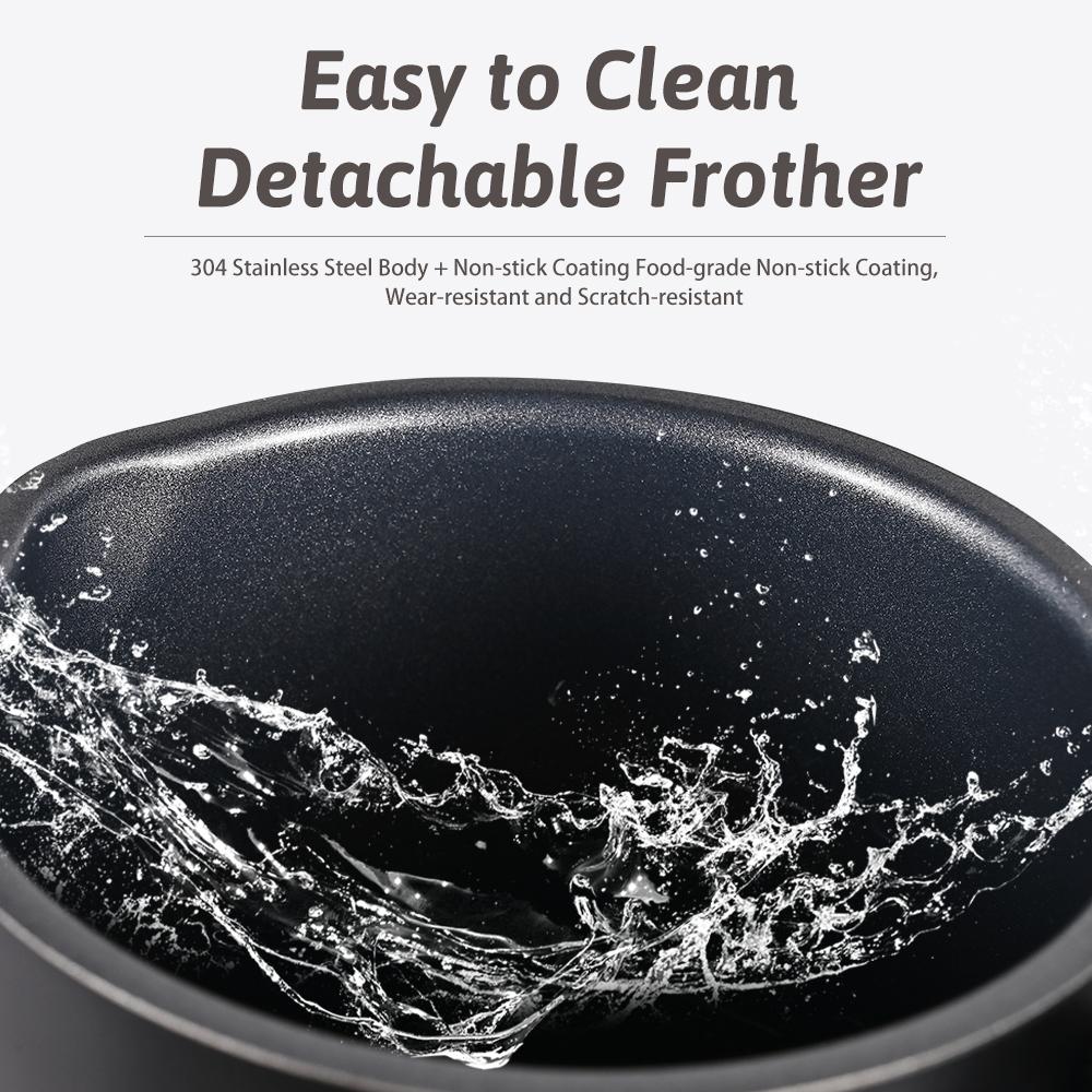 Вспениватель молока 4 в 1 Пеногенератор для горячей и холодной воды, 400 Вт, нержавеющая сталь, антипригарное покрытие, 11,84 унций/350 мл