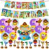 Hey Duggee набор для украшения дня рождения Hey Duggee аниме-персонаж для детей милые забавные мальчики девочки желтый розовый фиолетовый гирлянда с днем рождения баннер