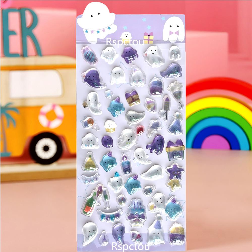 6 шт. Милые Эстетичные Мультяшные 3D Хрустальные Наклейки Kawaii Девочка DIY Наклейка для Декора Багаж Телефон Ноутбук Наклейки-Награды Игрушка