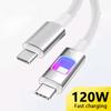 НОВЫЙ RGB Двойной Type-C PD120W Type-C на Type-C Кабель для быстрой зарядки и передачи данных USB C Быстрая зарядка для MacBook IPad iPhone 16 Samsung Xiaomi