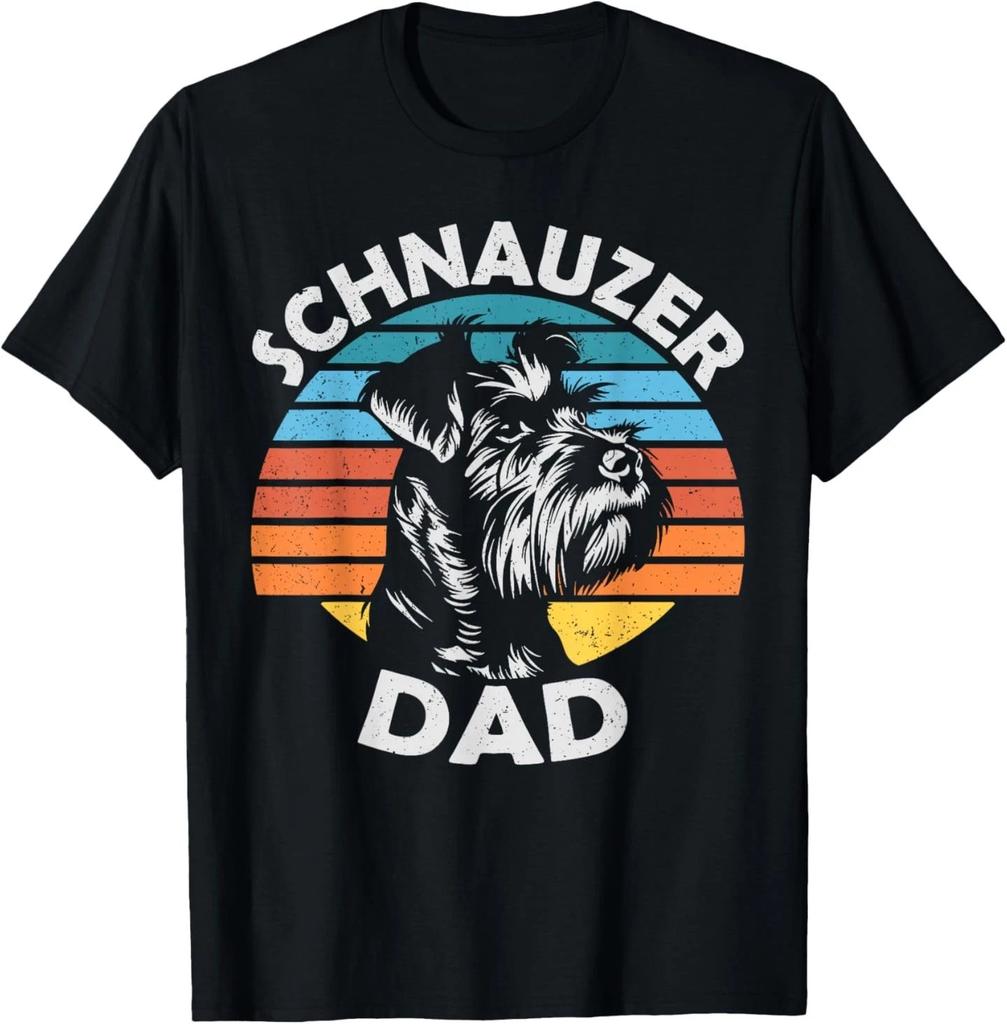 Schnauzer Dad Dog Pet Funny Father's Day Vintage T-Shirt