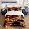 Kyojuro 3‑Piece Bedding Set Soft Microfiber Duvet Cover Pillowcases Comfortable Bed Linen for Bedroom Decoration