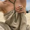 Bohemian Multilayer Handmade Beads Chain Necklaces Tassels Colorful Love Oil Drop Pendant Jewelry for Women Girl