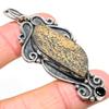 Natural Psilomelane Dendritic,Spinel 925 Sterling Silver Pendant 2.68" L0o99