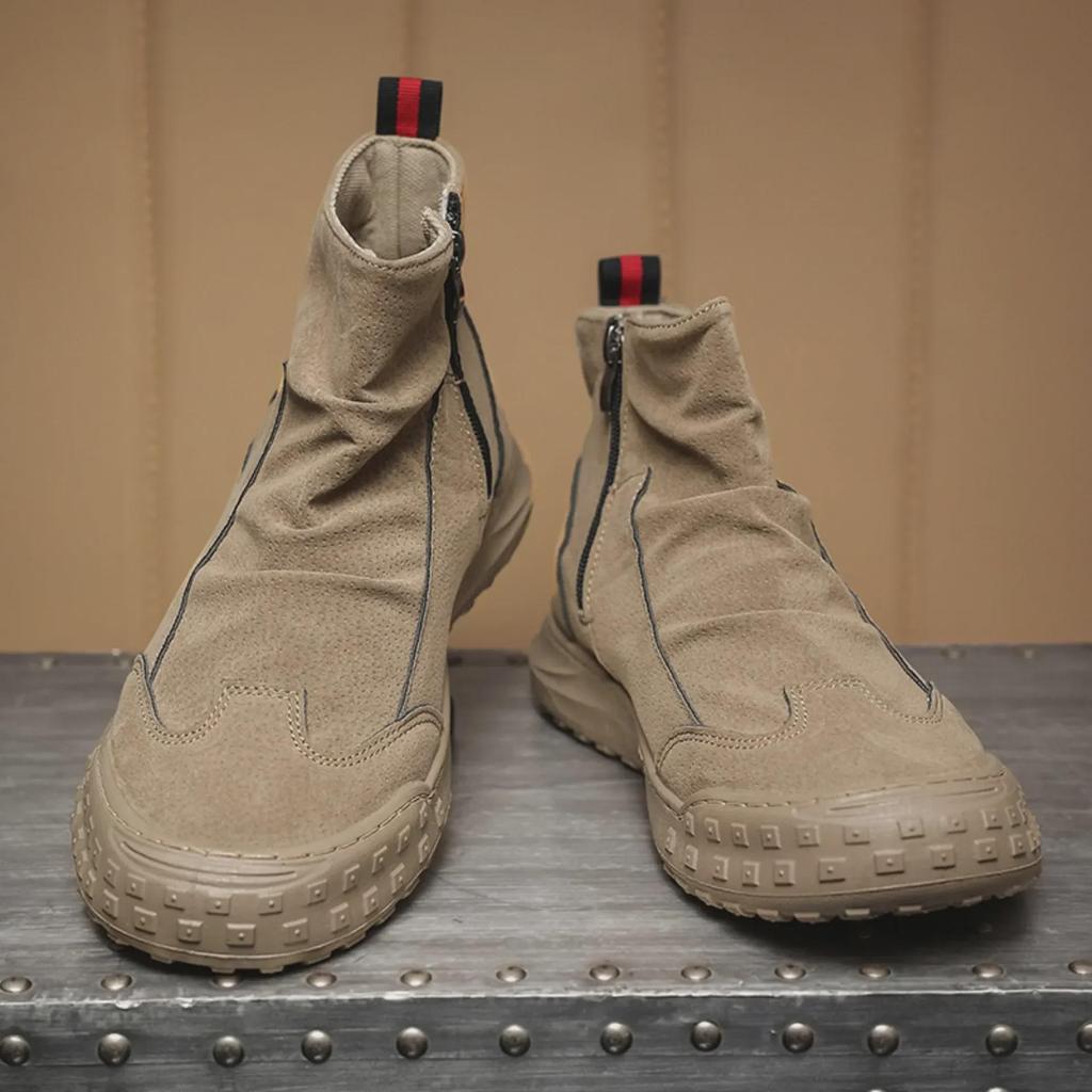 Men's Waterproof High-Top Retro Suede Martin Boots - Dirt-Resistant Casual Work Shoes for Autumn and Winter