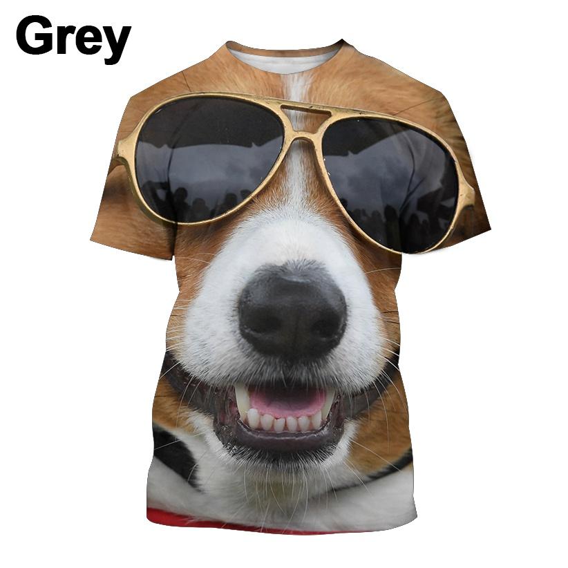 Модная милая собачка корги 3D принт унисекс смешная повседневная футболка с круглым вырезом и коротким рукавом