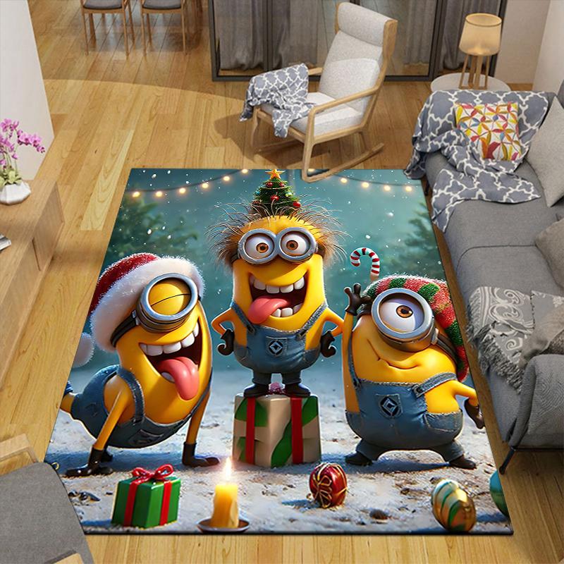 1Pc Christmas Minions Costumes Rug Office Carpet Indoor Outdoor Doormat Nonslip Soft And Comfortable Living Room Christmas Halloween Gift D91856