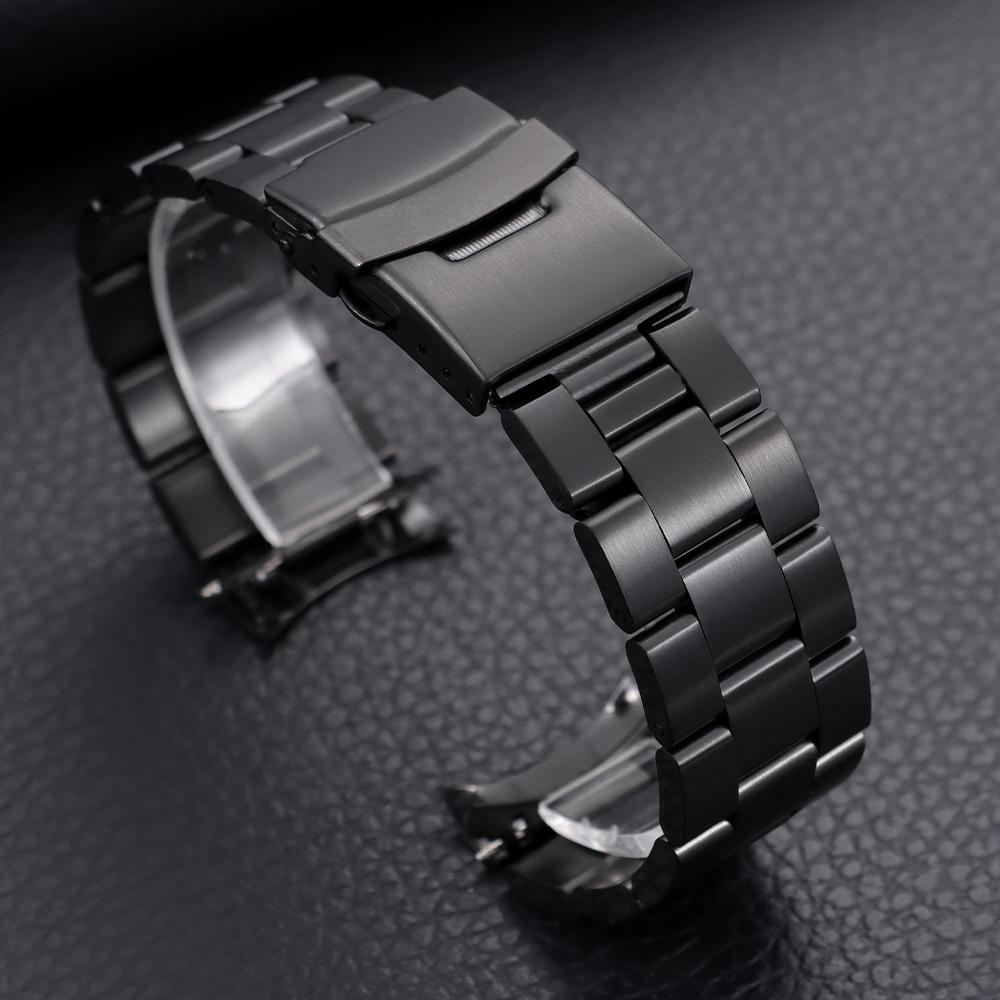 18/20/22/24 мм Сплошные браслеты для часов из нержавеющей стали для Seiko 5 SKX009/007 для Jubilee Изогнутый конец Металлический ремешок для часов Браслеты для часов