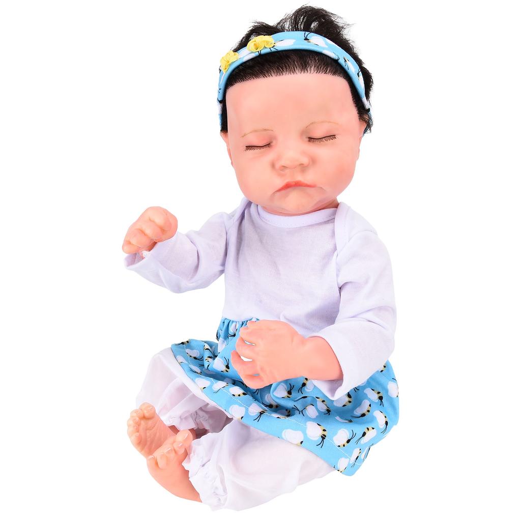 18inch Lifelike Reborn Dolls Soft Vinyl Washable Beautiful Clothes Baby Doll Toys with Milk Bottle