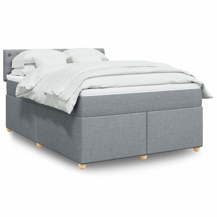 Maison Exclusive - Sommier à lattes de lit avec matelas Gris clair 140x200cm Tissu