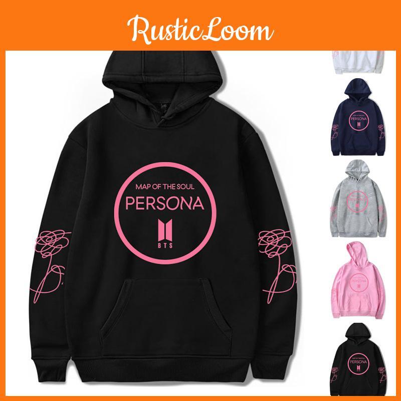 Худи из смесового хлопка Map Of The Soul Persona Kpop Bts Bangtan Boys с капюшоном и длинными рукавами