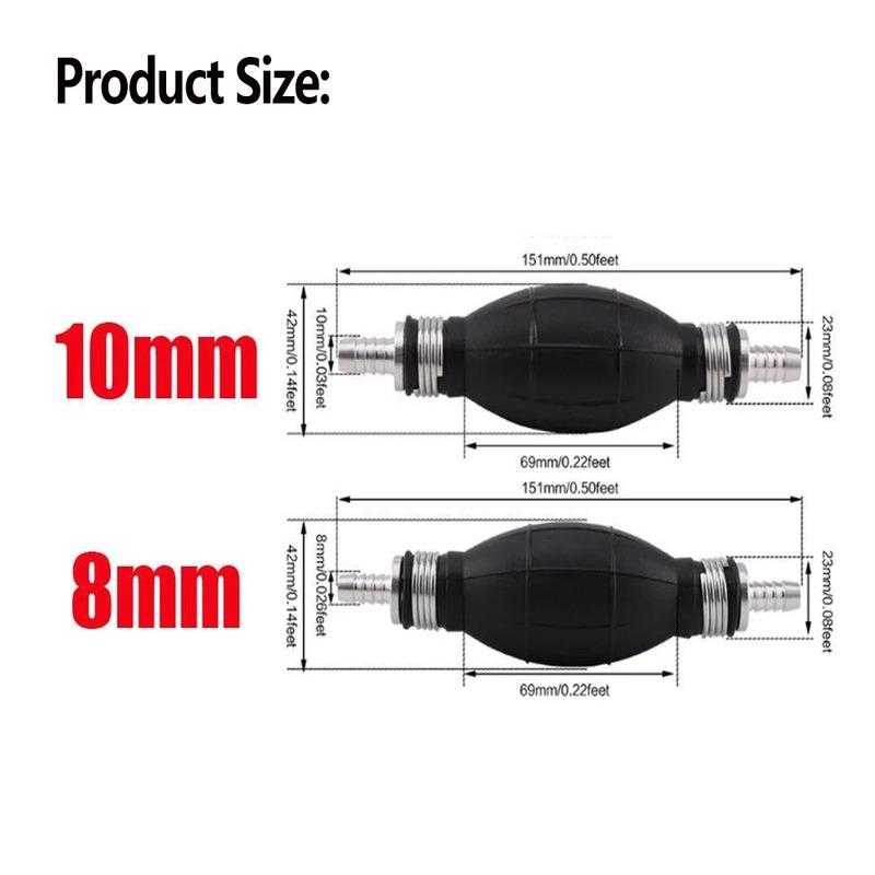 8mm/10mm Universal Fuel Pump Rubber Manual Liquid Oil Transfer Pump Hand Manual Oil Pump Primer Bulb for Car Motorcycle Boat