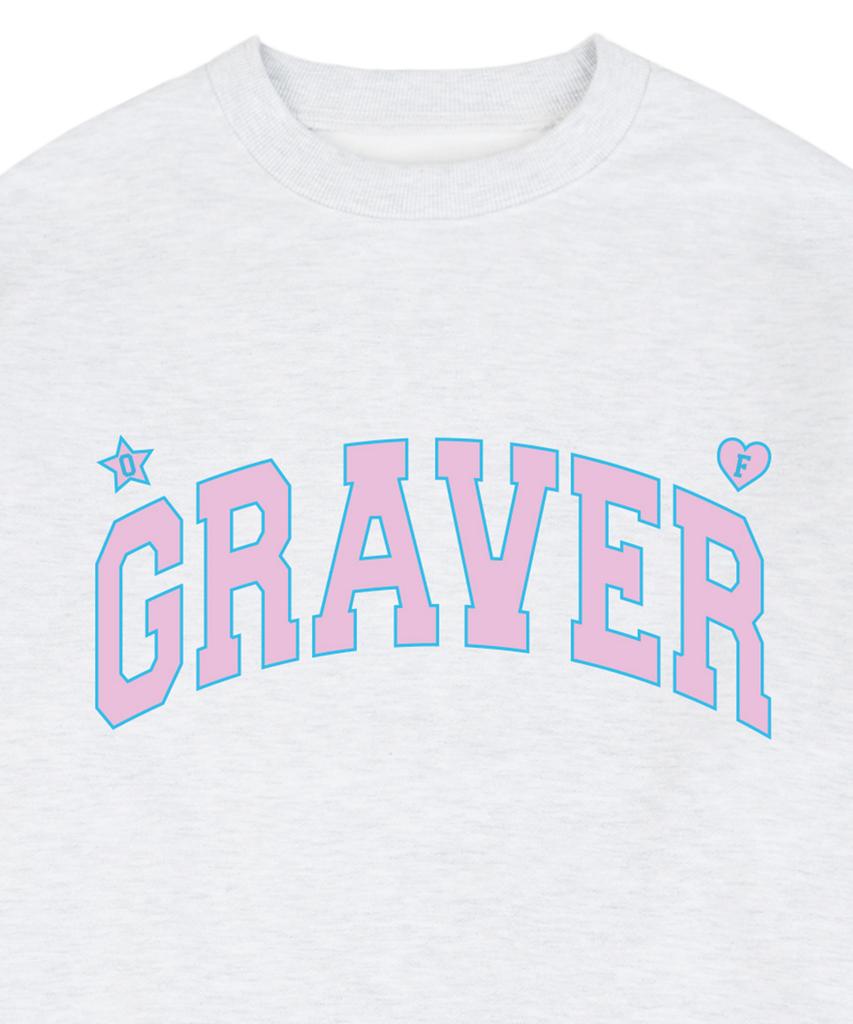 GRAVER [Unisex] Of Graver Arch Logo Sweatshirt_Melange White