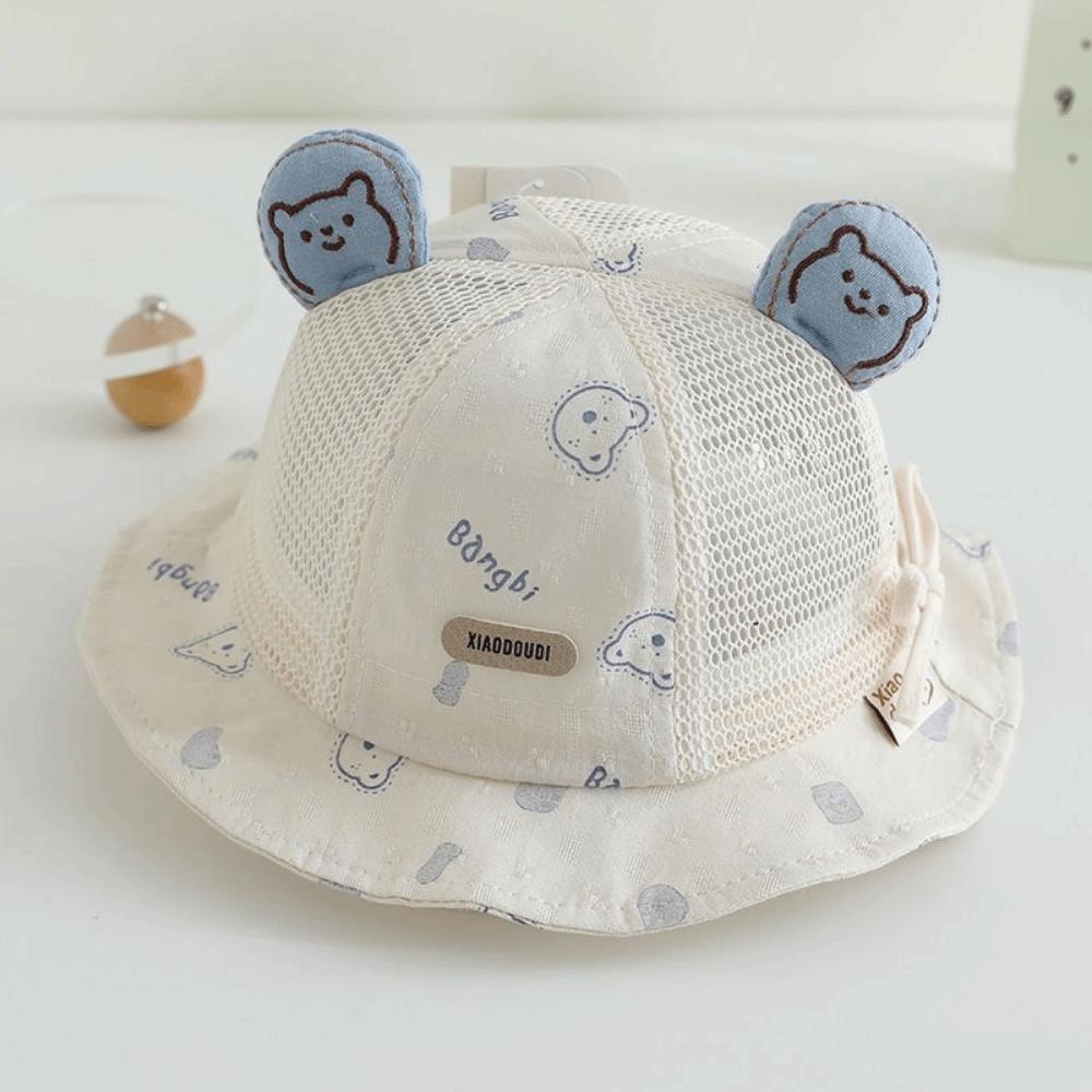 Mesh Baby Sun Hat Bear Ear Children Fisherman Hat Adorable Sun Protection Hat Spring Summer